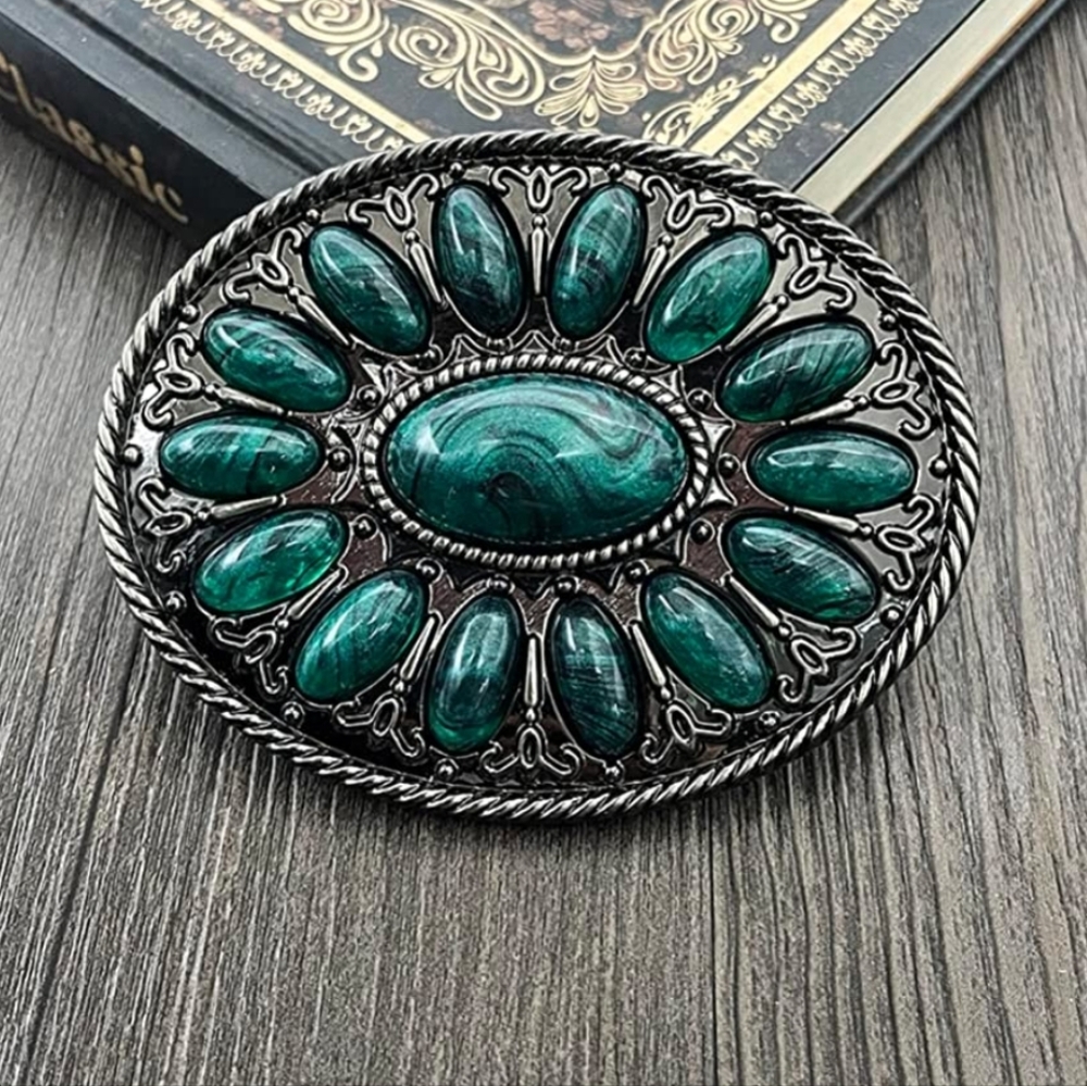 Beautiful Green Stone belt buckle
